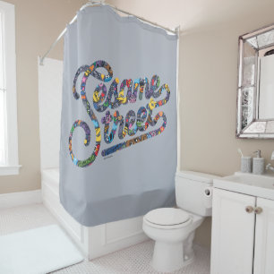 Sesame Sesame Doodle Logo Shower Curtain