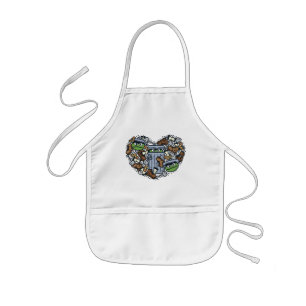 Sesame Sesame Oscar the Grouch Doodle Heart Kids Apron
