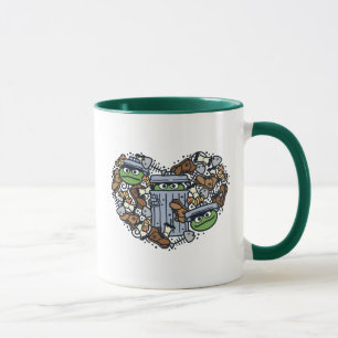 Sesame Sesame Oscar the Grouch Doodle Heart Mug