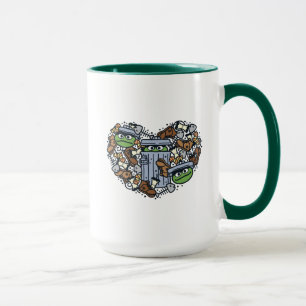 Sesame Sesame Oscar the Grouch Doodle Heart Mug