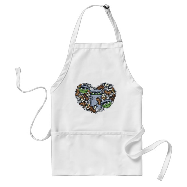 Sesame Sesame | Oscar the Grouch Doodle Heart Standard Apron (Front)