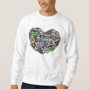Sesame Sesame Oscar the Grouch Doodle Heart Sweatshirt