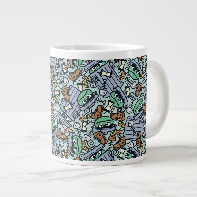 Sesame Sesame | Oscar the Grouch Pattern Large Coffee Mug (Front Right)