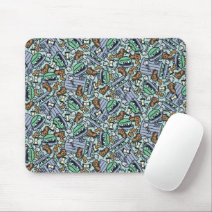 Sesame Sesame   Oscar the Grouch Pattern Mouse Mat