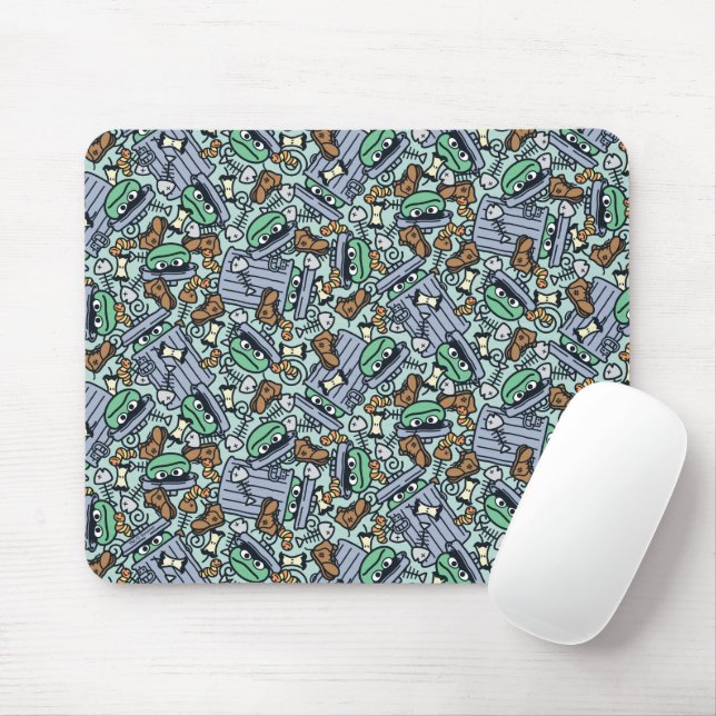 Sesame Sesame | Oscar the Grouch Pattern Mouse Mat (With Mouse)