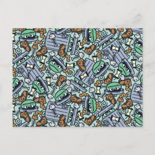 Sesame Sesame Oscar the Grouch Pattern Postcard