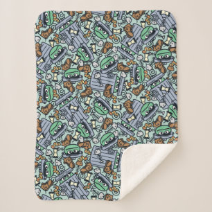 Sesame Sesame Oscar the Grouch Pattern Sherpa Blanket