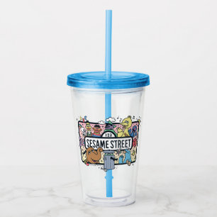 Sesame Sesame Sesame Pals Doodle Sign Acrylic Tumbler