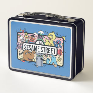 Sesame Sesame Sesame Pals Doodle Sign Metal Lunch Box