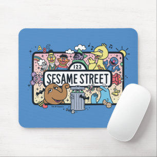 Sesame Sesame Sesame Pals Doodle Sign Mouse Mat