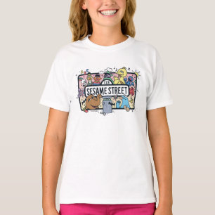 Sesame Sesame Sesame Pals Doodle Sign T-Shirt