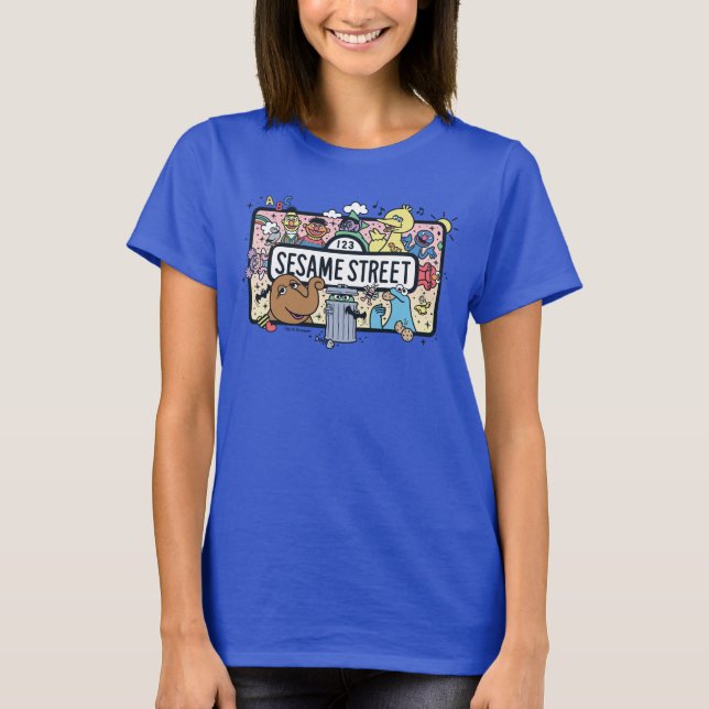 Sesame Sesame | Sesame Pals Doodle Sign T-Shirt (Front)