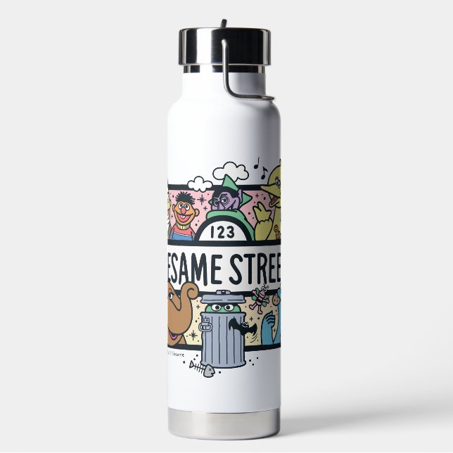 Sesame Sesame | Sesame Pals Doodle Sign Water Bottle (Left)