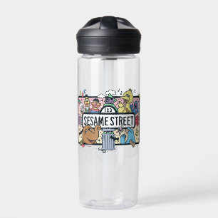 Sesame Sesame   Sesame Pals Doodle Sign Water Bottle