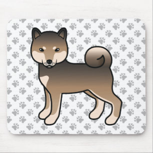 Sesame Shiba Inu Cartoon Dog & Paws Mouse Mat