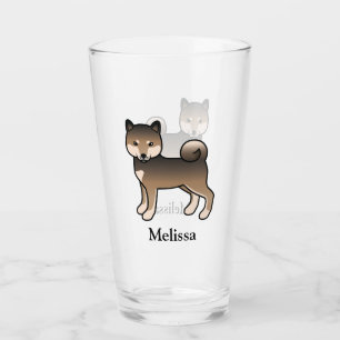 Sesame Shiba Inu Cute Dog & Name Glass