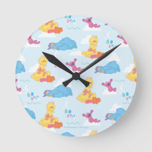 Sesame Sleepy Time Pattern Round Clock