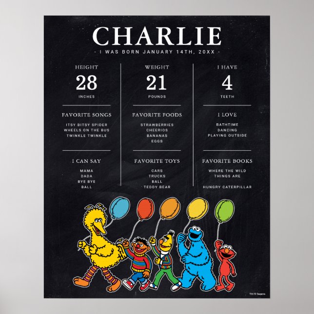 Sesame Street | 1st Birthday Milestone Poster (Front)
