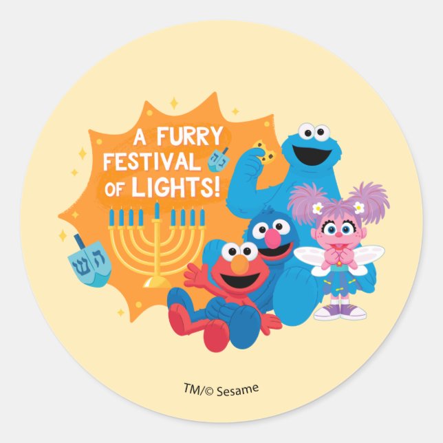 Sesame Street | A Furry Festival of Lights! Classic Round Sticker (Front)