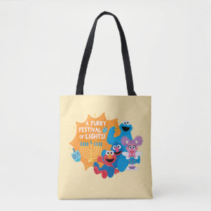 Sesame Street   A Furry Festival of Lights! Tote Bag