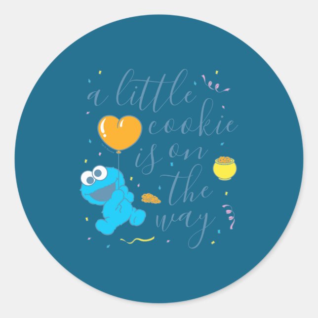 Sesame Street A Little Cookie Is On The Way  Classic Round Sticker (Front)
