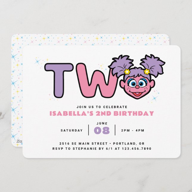 Sesame Street | Abby Cadabby 2nd Birthday Invitation (Front/Back)