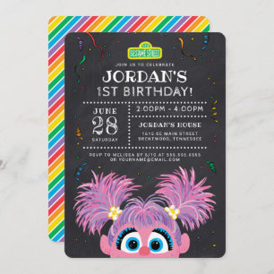 Sesame Street Abby Cadabby Chalkboard Birthday Invitation