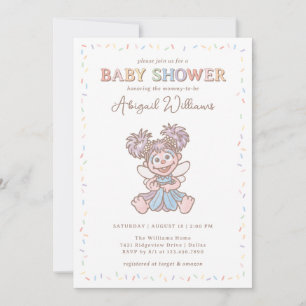 Sesame Street Abby Cadabby Confetti Baby Shower Invitation