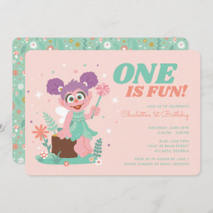 Sesame Street - Abby Cadabby   One is Fun Birthday Invitation