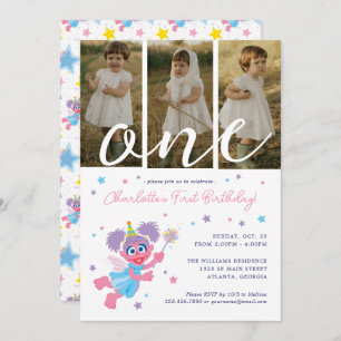 Sesame Street Abby Cadabby Photo Collage Birthday Invitation
