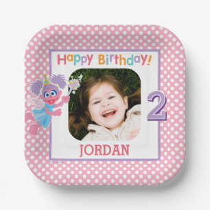 Sesame Street Abby Polka Dot Birthday Paper Plate