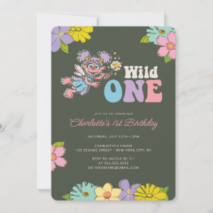 Sesame Street Abby Wild Floral Birthday Invitation