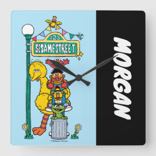 Sesame Street   Add Your Name Square Wall Clock