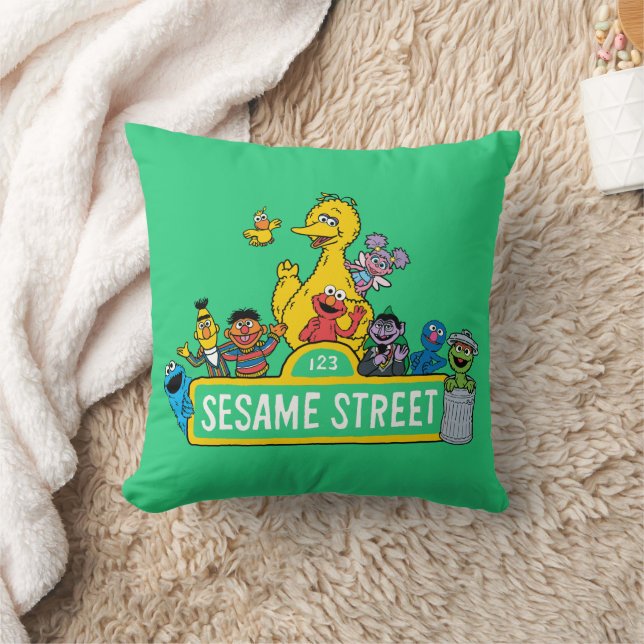 Sesame Street | All Around the Sesame Street Sign Cushion (Blanket)