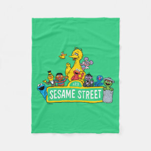 Sesame Street All Around the Sesame Street Sign Fleece Blanket