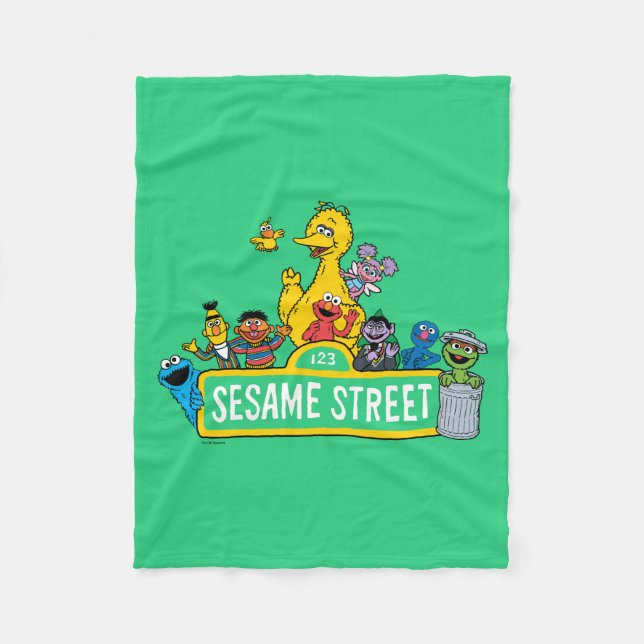 Sesame Street | All Around the Sesame Street Sign Fleece Blanket (Front)