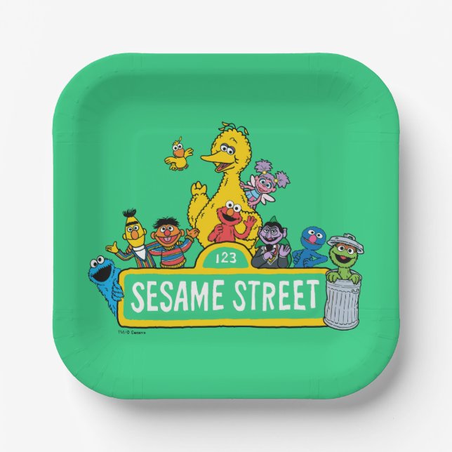 Sesame Street | All Around the Sesame Street Sign Paper Plate (Front)