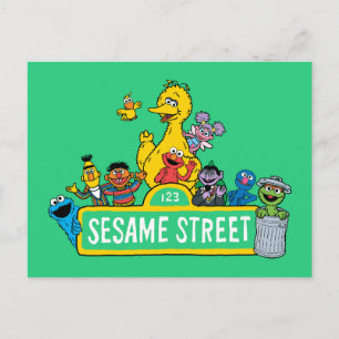 Sesame Street All Around the Sesame Street Sign Postcard