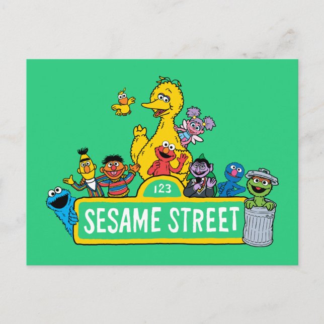 Sesame Street | All Around the Sesame Street Sign Postcard (Front)