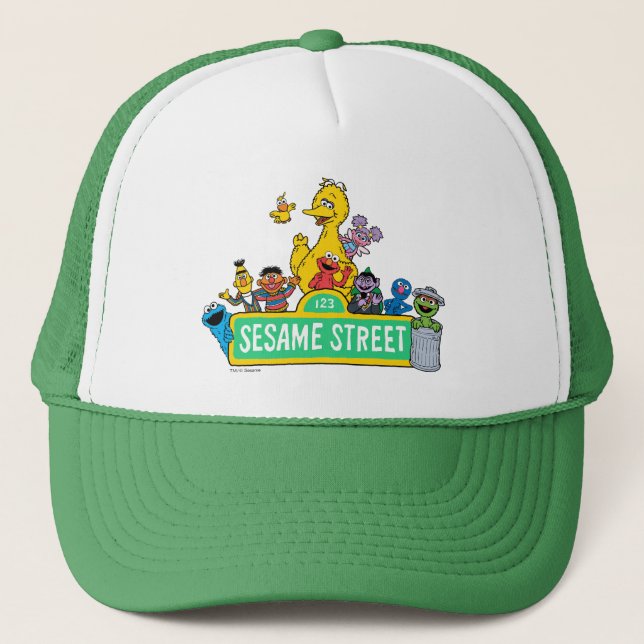 Sesame Street | All Around the Sesame Street Sign Trucker Hat (Front)