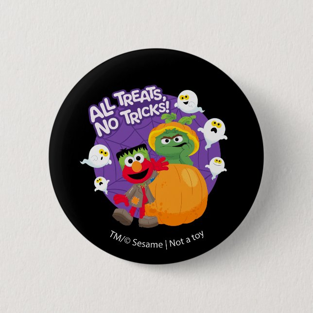 Sesame Street | All Tricks No Treats! 6 Cm Round Badge (Front)