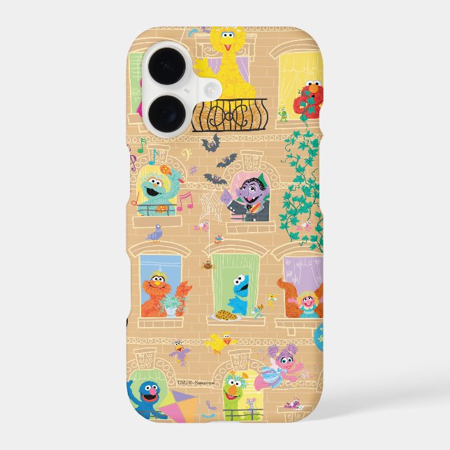 Sesame Street Apartment Windows Pattern (Back)
