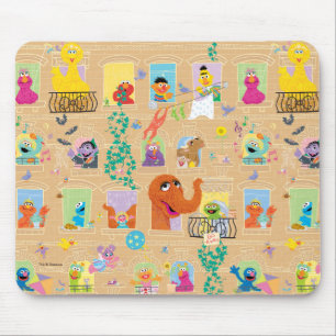 Sesame Street Apartment Windows Pattern Mouse Mat