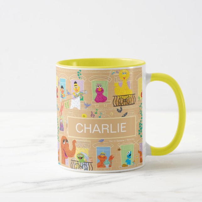 Sesame Street Apartment Windows Pattern Mug (Right)