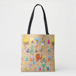 Sesame Street Apartment Windows Pattern Tote Bag