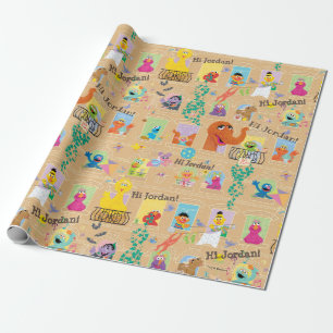 Sesame Street Apartment Windows Pattern Wrapping Paper