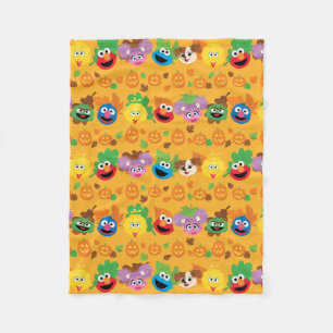 Sesame Street Autumn Leaves Pattern Fleece Blanket