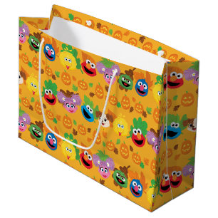Sesame Street Autumn Leaves Pattern Large Gift Bag