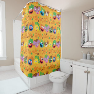 Sesame Street Autumn Leaves Pattern Shower Curtain