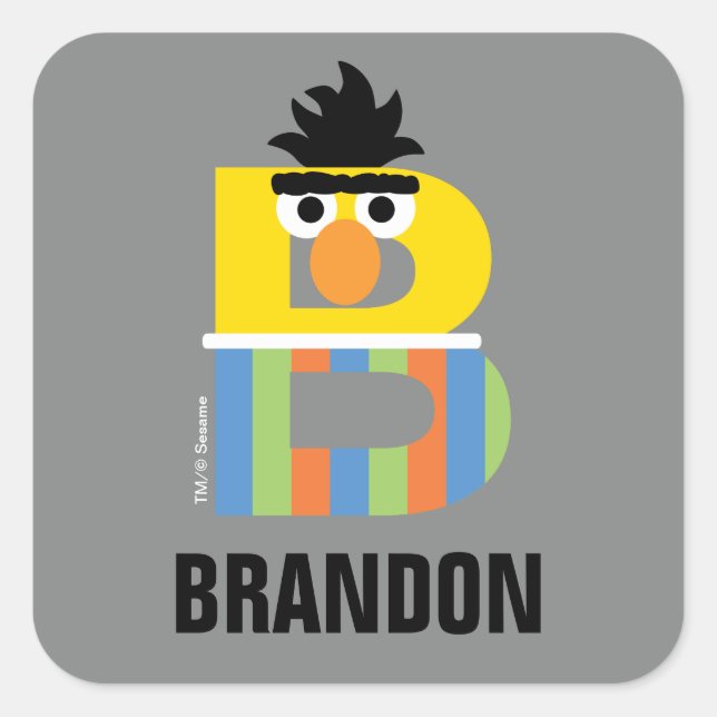 Sesame Street | B is for Bert Square Sticker (Front)
